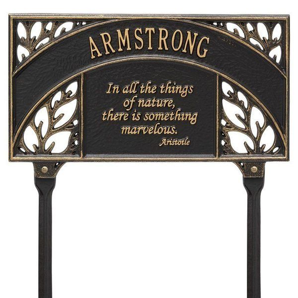 Aristotle Garden Black Dedication Plaque